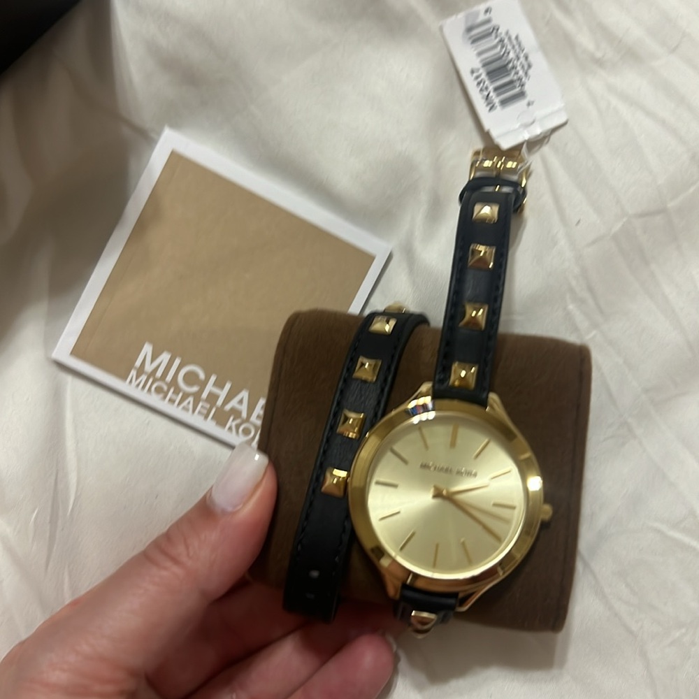 Black and cold Michael Kors watch